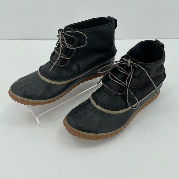 Sorel Out N About Womens Black Duck Boots Leather Waterproof NL2133-012 Size 8 - Picture 5 of 15